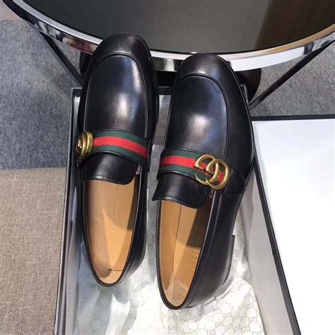 gucci men's leather gg web loafers black|gucci loafers men nordstrom.